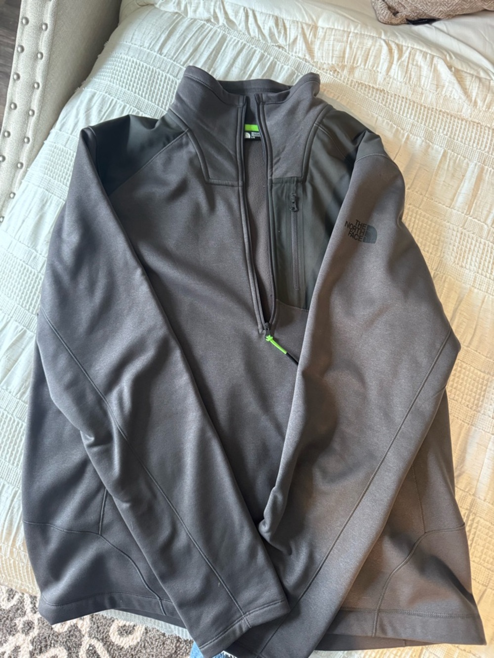 The North Face Men's Dark Gray Half-Zip Lightweight Fleece Jacket